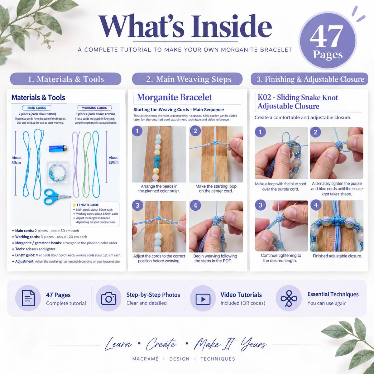 Cord Bracelet DIY Tutorial – Step-by-Step PDF Pattern + Video