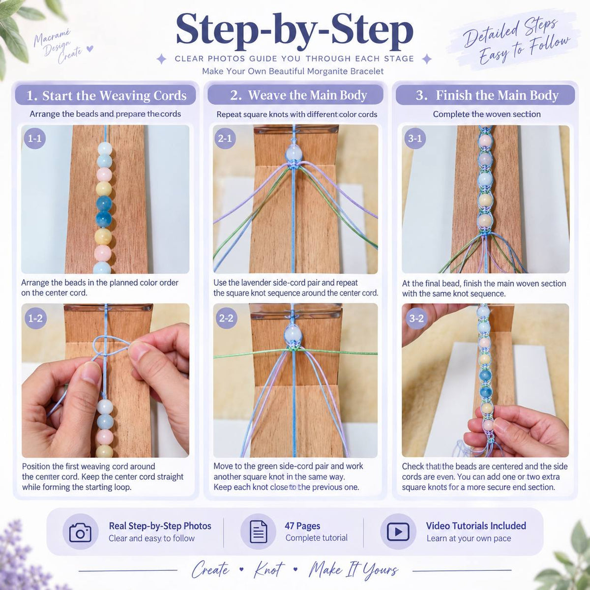Cord Bracelet DIY Tutorial – Step-by-Step PDF Pattern + Video