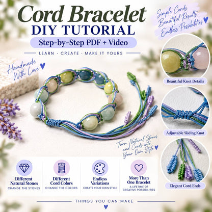 Cord Bracelet DIY Tutorial – Step-by-Step PDF Pattern + Video