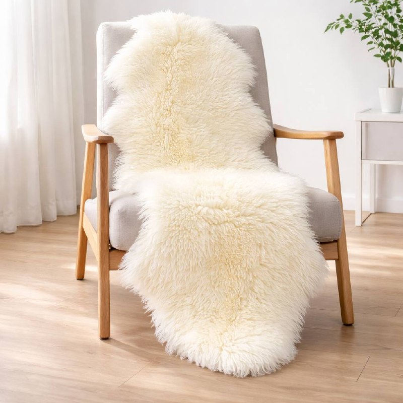Australian Sheepskin Rug 185×65cm Long Wool Double Sheepskin