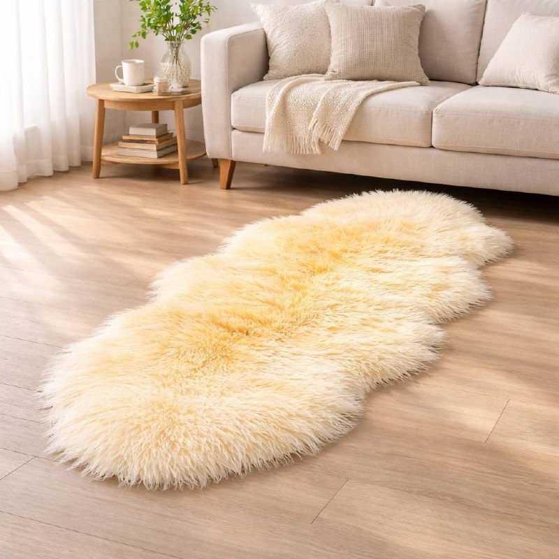 Australian Sheepskin Rug 185×65cm Long Wool Double Sheepskin