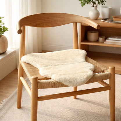 Premium Australian Sheepskin Rug 100×63cm Short Wool Ivory White