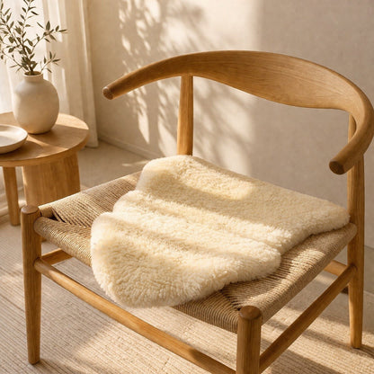 Premium Australian Sheepskin Rug 100×63cm Short Wool Ivory White