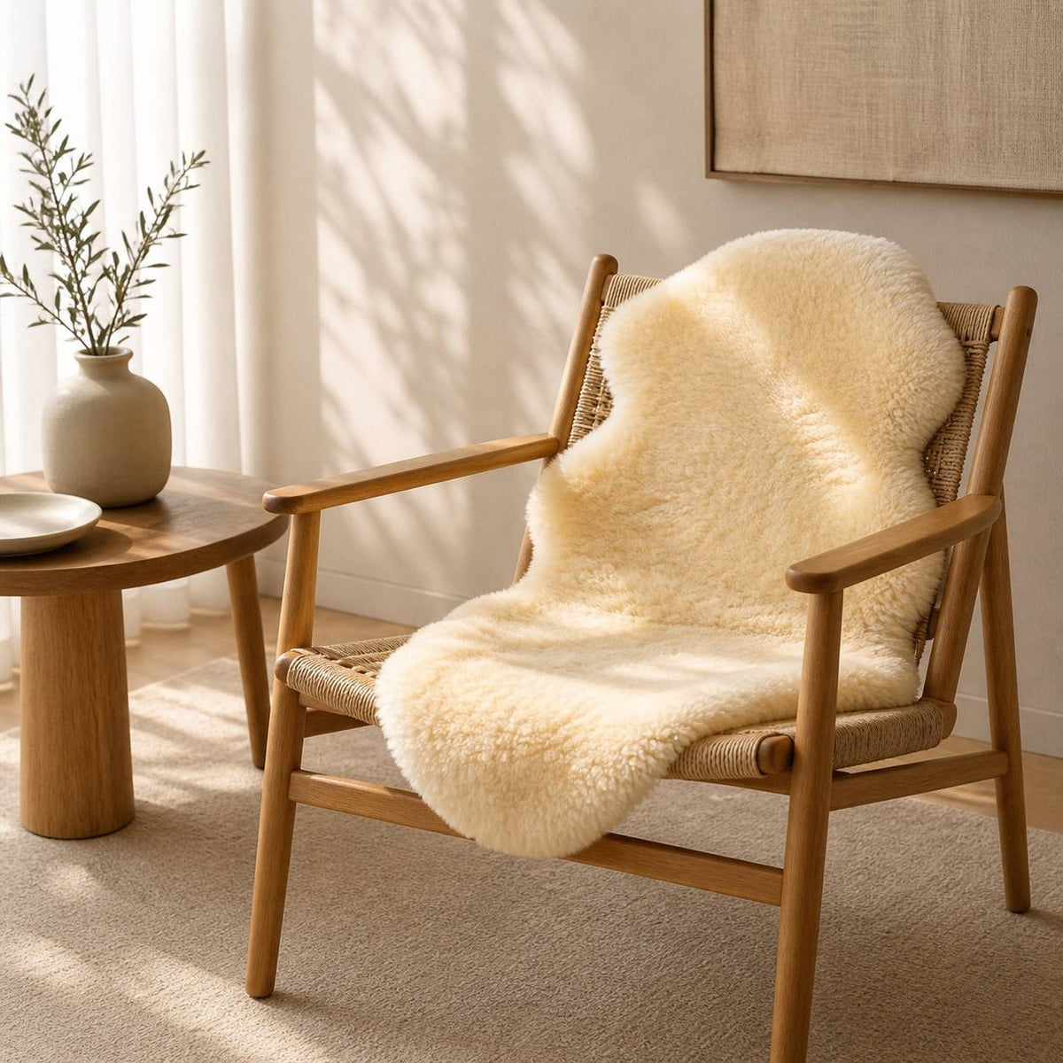 Premium Australian Sheepskin Rug 136×65cm Short Wool Cream Rug