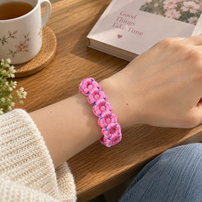 Cherry Blossom Cord Bracelet Tutorial – Step-by-Step PDF Pattern + Video