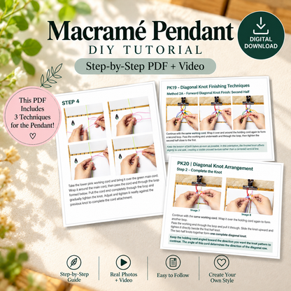 Macramé Pendant DIY Tutorial – Step-by-Step PDF + Video