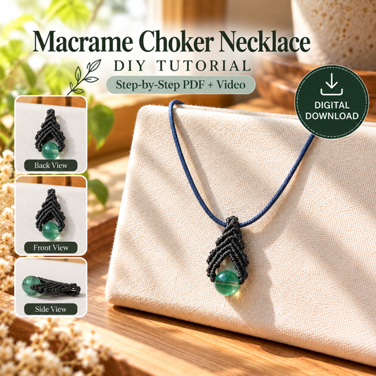Macramé Pendant DIY Tutorial – Step-by-Step PDF + Video