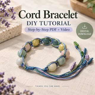 Cord Bracelet DIY Tutorial – Step-by-Step PDF Pattern + Video