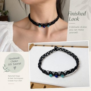 Macramé Choker Necklace DIY Tutorial – Step-by-Step PDF + Video