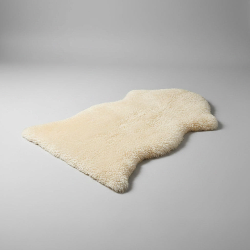 Premium Australian Sheepskin Rug 100×63cm Short Wool Ivory White